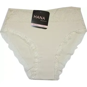 Dámské kalhotky do pasu s krajkou 3814 žlutá