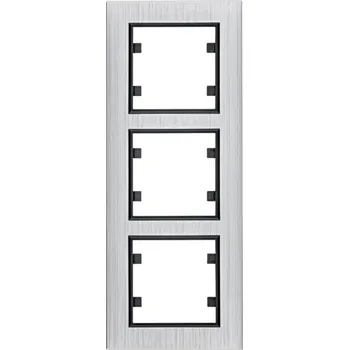 vypínač Hager Rámeček, Lumina passion, alu stříbrná Orientace: Svislý, Rozměry: 3-násobný