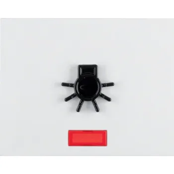 Elektrická zásuvka Berker Kryt jednoduchý pro bezbariérovou výstavbu s reliéfním symbolem světla a průzorem K.1/K.5 Barva: Bílá, Povrch: Lesk