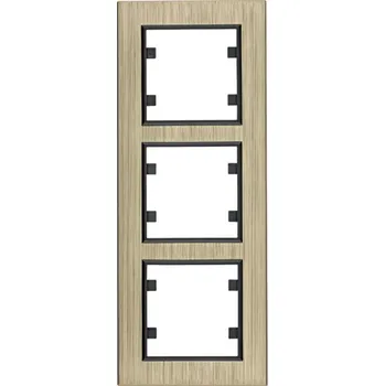 vypínač Hager Rámeček, Lumina passion, alu mosaz Orientace: Svislý, Rozměry: 3-násobný