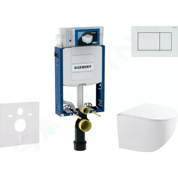 Geberit Kombifix Set předstěnové instalace, kompaktního klozetu Gaia a sedátka softclose, tlačítko Sigma30, bílá/bílá mat, SANI15CA3130