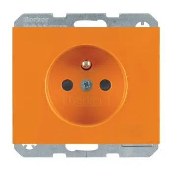 Elektrická zásuvka Zásuvka se zemnícím kolíkem a signalizační LED Berker K.1/K.5 Barva: Oranžová, Povrch: Lesk