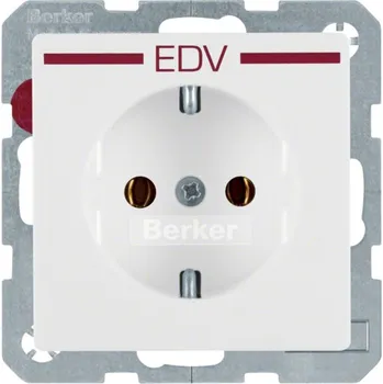 Elektrická zásuvka Zásuvka SCHUKO s potiskem, Berker Q.1/Q.3/Q.7/Q.9 Barva: Červená