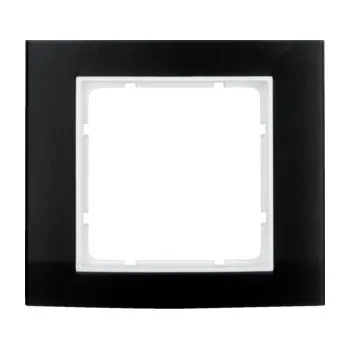 Elektrická zásuvka Rámeček Berker B.3, Alu, černá/bílá Rozměry: 1-násobný