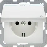 Zásuvka SCHUKO s víčkem a potiskem, Berker Q.1/Q.3/Q.7/Q.9, bílá sametová Barva: Zelená