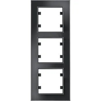 Elektroinstalační materiál Hager Rámeček, Lumina passion, černé sklo Orientace: Svislý, Rozměry: 3-násobný