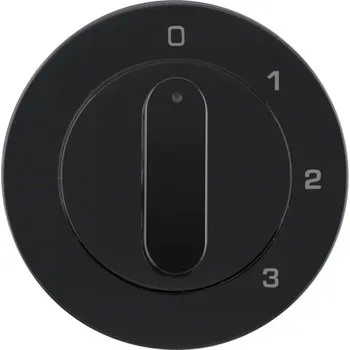 vypínač Centrální díl s otočným knoflíkem pro 3-polohový přepínač, Berker R.1/R.3/R.8 Barva: Černá