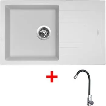 Sinks LINEA 780 Milk + Elasta nerez/černá