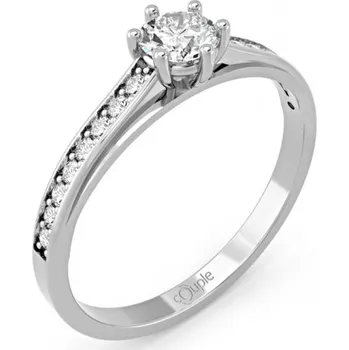 Prsten Couple, Elegantní prsten Sini, bílé zlato se zirkony, vel. 50, prům. 15.9 mm, 585-66-1-0305.1B00.0.50.001