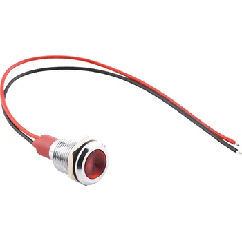 LED osvětlení LED kontrolka kovová, pro průměr otvoru 10mm, stříbrná Modrá 12-24 V DC