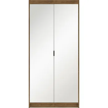 Šatní skříň Šatní skříň ELENA 2D + zrcadla | 89,7 cm | dub lefkas