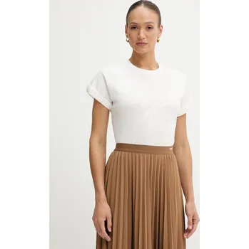 Dámské tričko Bavlněné tričko Tommy Hilfiger dámské, bílá barva, WW0WW47157 00X, vel. L