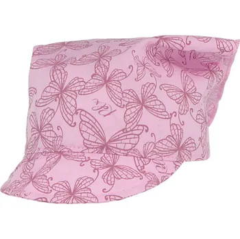 Kojenecká čepice RDX Letní růžový šátek s kšiltem motýlci růžoví Vel. 48