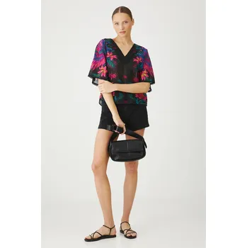 Dámská halenka Bavlněná halenka Medicine dámská, černá barva, vzorovaná RS25.BKDA02 99F, vel. S