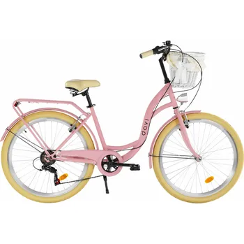 DAVI Dětské kolo Davi Amelia, 6 rychlostí, 24″, 130-165 cm BÍLÁ|RŮŽOVÁ 2025