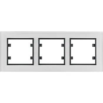 Hager Rámeček, Lumina passion, bílé sklo Orientace: Vodorovný, Rozměry: 3-násobný