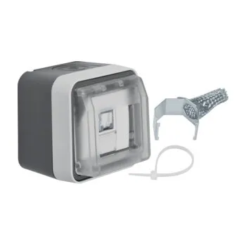 Elektrická zásuvka Zásuvka, datová, RJ 45, FTP, Cat.6e, komplet., IP 55, Berker W.1, sv. šedá, mat