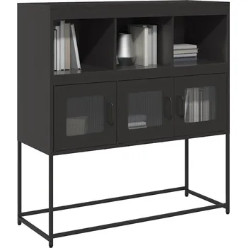 Příborník do zásuvky vidaXL Příborník 100,5 x 39 x 107 cm ocel válcovaná za studena [853418] Barva: Černá