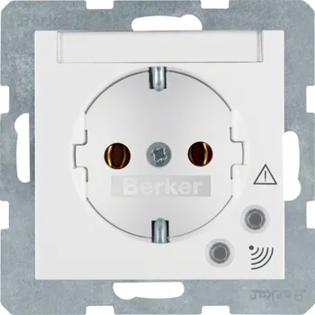 Elektrická zásuvka Zásuvka SCHUKO s přepěťovou ochranou, popisovým polem a šroubovými svorkami Berker S.1/B.3/B.7 Barva: Bílá, Povrch: Mat