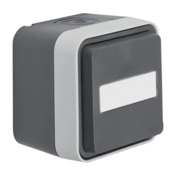 Elektrická zásuvka Zásuvka se zemnícím kolíkem, dětskou pojistkou a popisovým polem, komplet., IP 55, Berker W.1, sv. šedá, mat