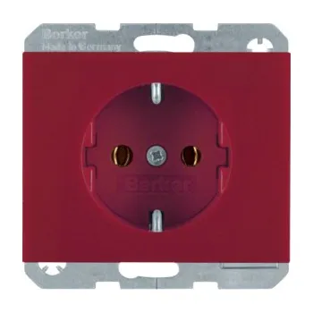 Elektrická zásuvka Zásuvka SCHUKO, Berker K.1/K.5 Barva: Červená, Povrch: Lesk