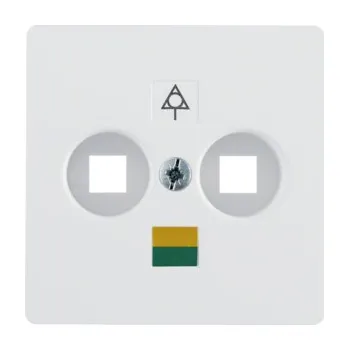 Elektrická zásuvka Berker Centrální díl pro 2 konektory, dvoupólová zásuvka podle DIN 42801, systém střed. dílů, bílá, mat/sametová