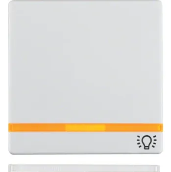 Elektrická zásuvka Berker Kryt jednoduchý s potiskem symbolu světla, Q.1/Q.3/Q.7/Q.9 Barva: Bílá, Povrch: Sametová