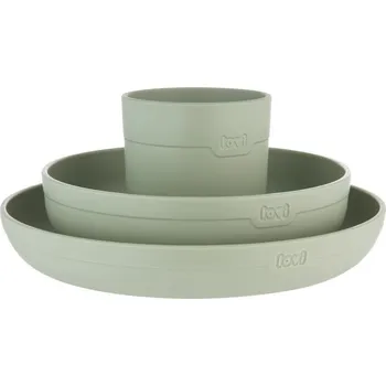 dětská miska Lovi Sada nádobí s hrnečkem 3 ks Pistachio