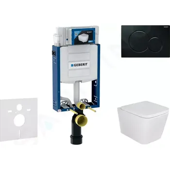 Geberit Kombifix Set předstěnové instalace, klozetu Arkas I a sedátka softclose, tlačítko Sigma01, černá, SANI15CA5125