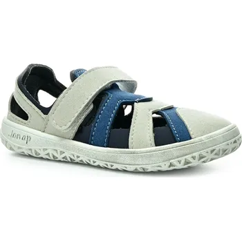 Dívčí sandály Jonap Kelly šedomodré dětské barefoot sandály Velikost boty (EU): 23, Vnitřní délka boty: 147, Vnitřní šířka boty: 66