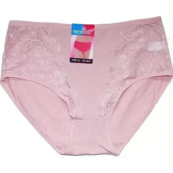 Dámské kalhotky do pasu s krajkou 6911 růžová