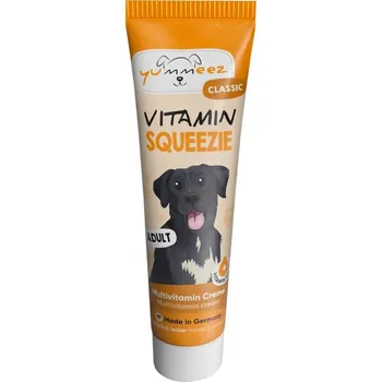Pamlsek pro psa Yummeez Squeezie Vitamin Adult Vitamínová pasta, 100 g