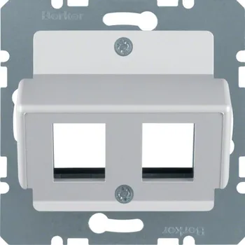 Elektrická zásuvka Berker Středová deska pro 2-nás. konektory AMP Jack Barva: Stříbrná, Povrch: Mat