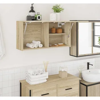 Koupelnový nábytek vidaXL Koupelnová nástěnná skříňka 80x25x40 cm kompozit [860093] Barva: dub sonoma