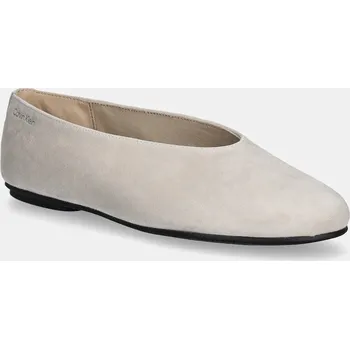 Dámské baleríny Semišové baleríny Calvin Klein BALLERINA ROUND HW SUE HW0HW02565 béžová 01X, EUR 39
