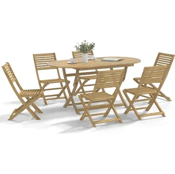 Zahradní sestava vidaXL 7dílný zahradní jídelní set masivní akáciové dřevo [3295005]