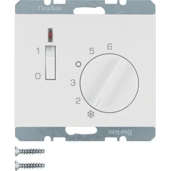 vypínač Termostat s rozpínacím kontaktem a centrálním dílem 24V AC/DC Berker K.1/K.5 Barva: Bílá, Povrch: Lesk
