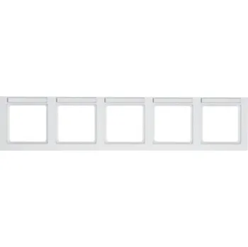 vypínač Rámeček s popisovým polem Berker Q.3, bílá sametová Orientace: Vodorovný, Rozměry: 5-násobný