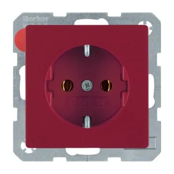Elektrická zásuvka Zásuvka SCHUKO, Berker Q.1/Q.3/Q.7/Q.9 Barva: Červená, Povrch: Sametová