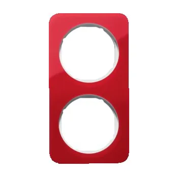 Elektrická zásuvka Rámeček Berker R.1, červená transp./bílá lesk Rozměry: 2-násobný