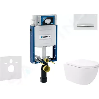 Geberit Kombifix Set předstěnové instalace, klozetu Oudee Vortex a sedátka softclose, tlačítko Sigma50, chrom/alpská bílá, SANI15CA3183
