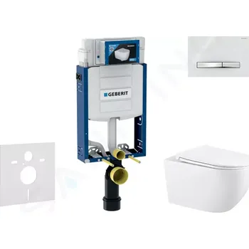 Geberit Kombifix Set předstěnové instalace, klozetu Gaia a sedátka softclose, tlačítko Sigma50, chrom/alpská bílá, SANI15CA3126