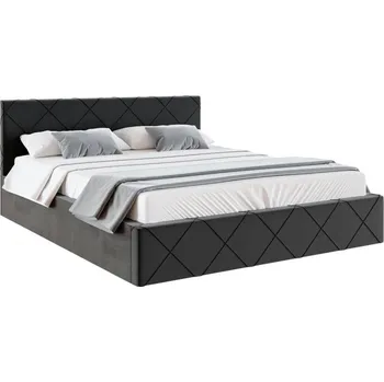 Postel Čalouněná postel CARO 90x200 s kovovým zdvižným roštem ČERNÁ