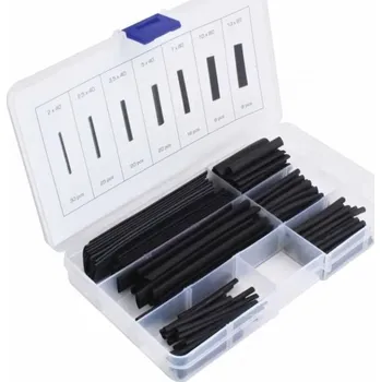 Bužírky - smršťovací hadičky, 13x85-2x40 mm, černé, sada 127 ks - ASTA A-TC527