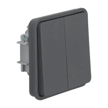 vypínač Vypínač řazení 6+6, přístroj, IP 55, Berker W.1, šedá