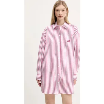 Dámské šaty Bavlněné šaty Tommy Jeans DW0DW21122 růžová 42X, vel. XS