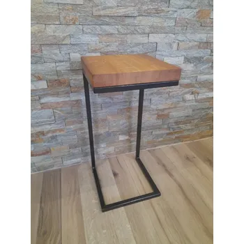 Stolička Ntrid Odkládací stolek Whiskey -dub/kov Barva: Černá kladívková