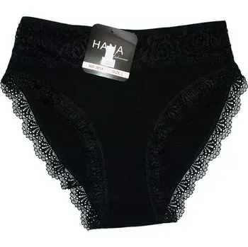 Dámské kalhoty Dámské kalhotky do pasu s krajkou 3814 černé 607-33