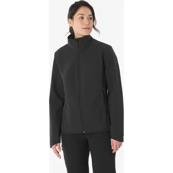 Dámská softshellová bunda FORCLAZ Dámská turistická softshellová větruodolná bunda MT 100 2XL ČERNÁ|ŠEDÁ