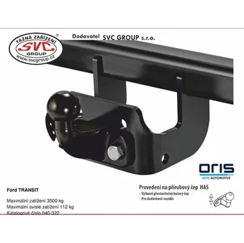 Tažné zařízení Tažné zařízení Ford TRANSIT 07/2024-> BS 040-322 od SVC GROUP